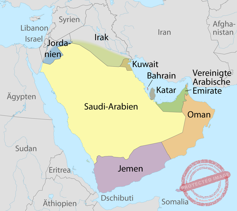 Karte Arabische Halbinsel